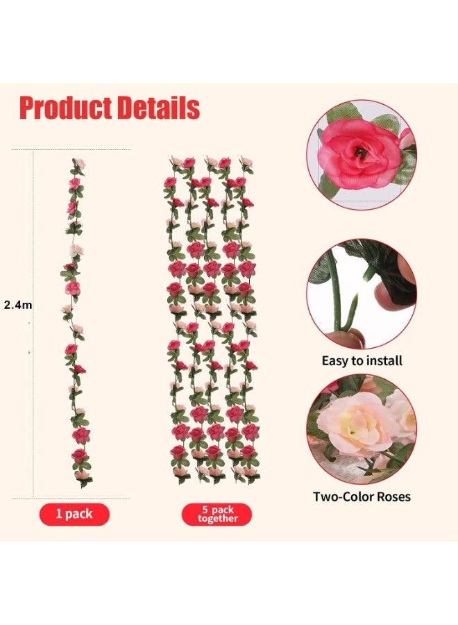 اسرلي وايت زينة حفلات من أغصان الورد الاصطناعية، زينة منزلية من أكاليل الورد الاصطناعية - Image 2